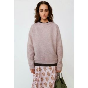 Acne Studios Unicorn Lavender Crew Neck Mohair Wool Sweater